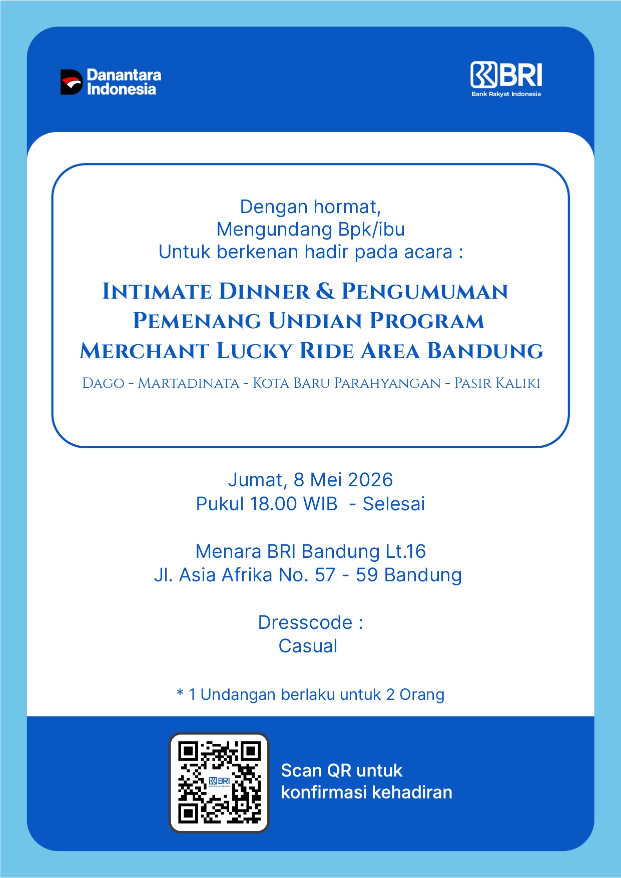 Detail Undangan Intimate Dinner